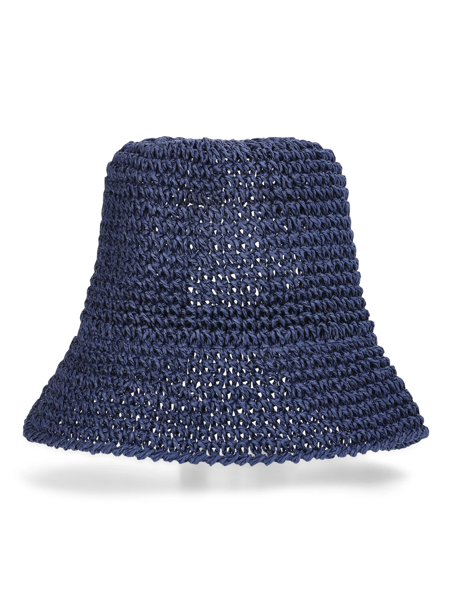 No Boundaries Straw Bucket Hat, Women's, Navy | Walmart (US)