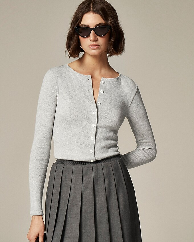 Fine rib knit cardigan | J. Crew US