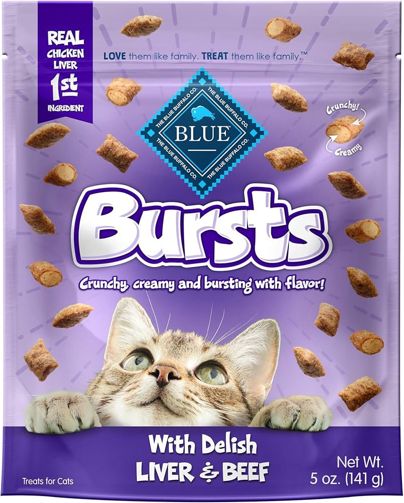 Blue Buffalo Bursts Crunchy Cat Treats, Chicken Liver and Beef 5-oz Bag | Amazon (US)