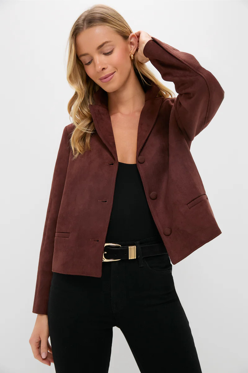 Deep Mocha Vegan Suede Zaria Jacket | Tuckernuck (US)