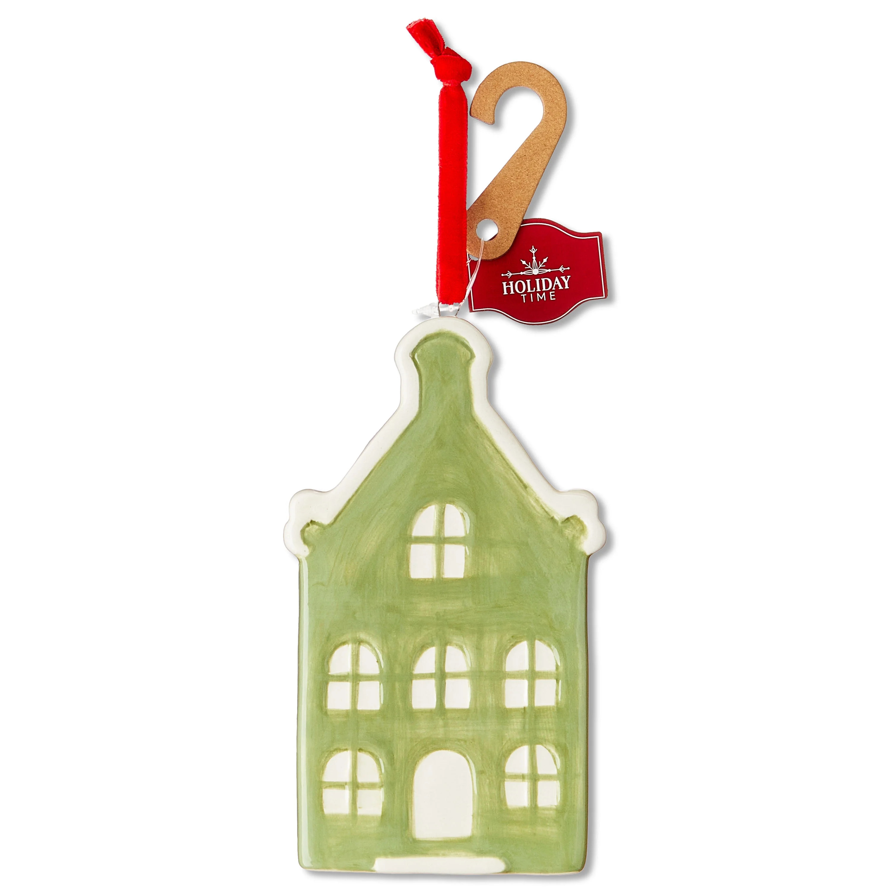 Green and White House Christmas Ornament, 5", by Holiday Time | Walmart (US)