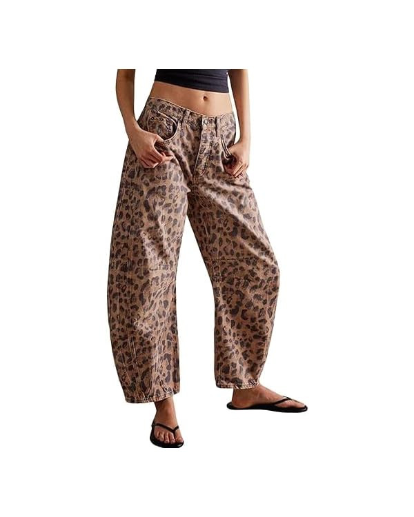 HUNGSON Women's Barrel Jeans Wide Leg Mid Rise Loose Y2k Baggy Boyfriend Jeans(Runs Small, Order ... | Amazon (US)