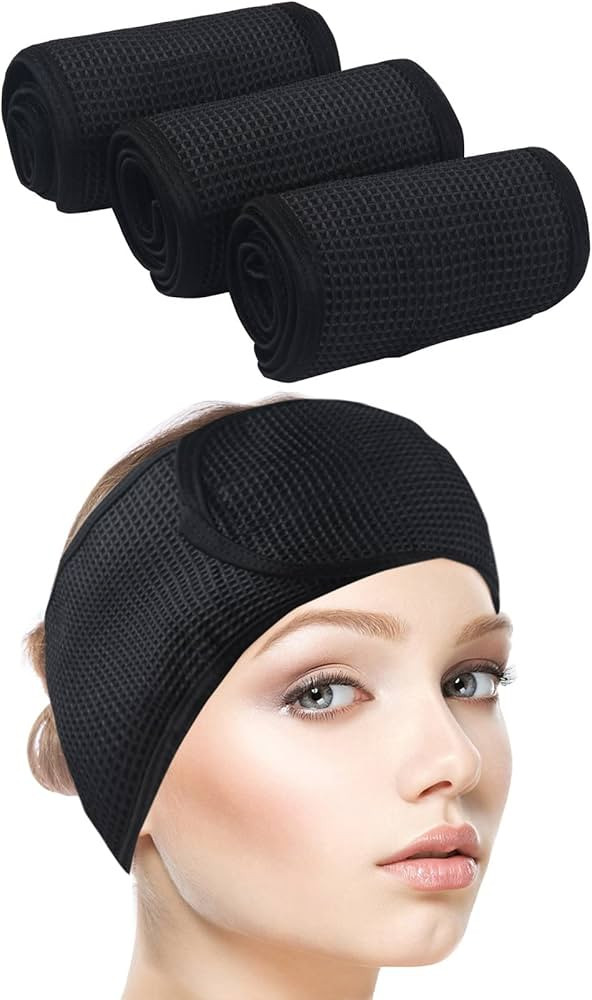 SINLAND Facial Spa Headband For Washing Makeup Cosmetic Shower Women Hair Band 3 Pack | Amazon (US)
