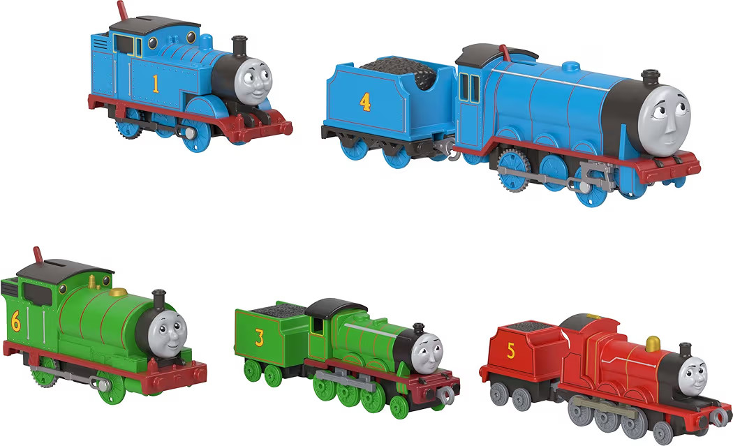 Thomas & Friends Toy Trains by Fisher-Price, 2 Large Die-Cast Engines & 3 Motorized Trains with C... | Amazon (US)