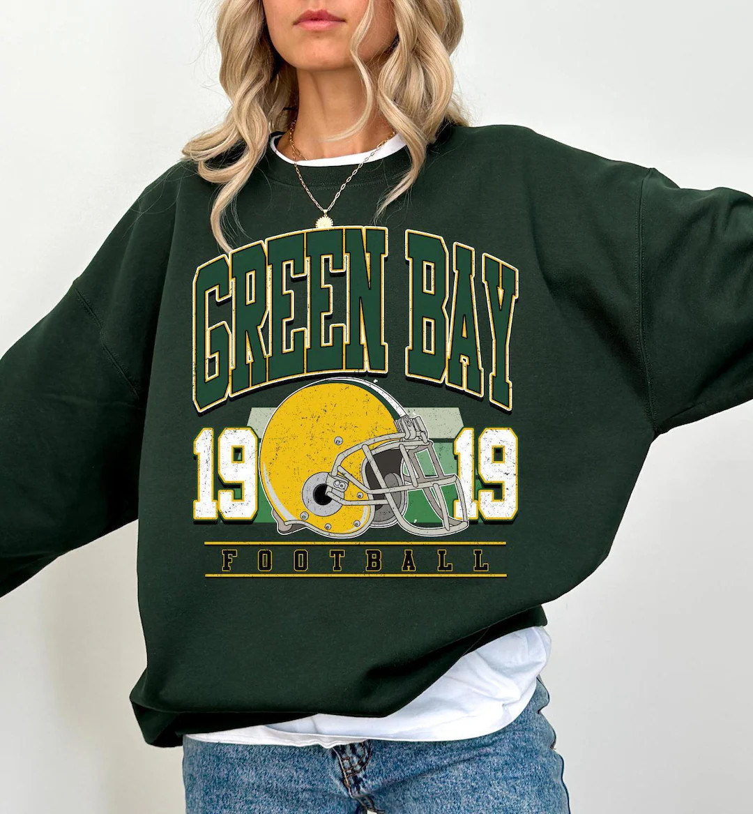 Vintage Green Bay Football Sweatshirt: Retro Varsity Crewneck - Etsy | Etsy (US)
