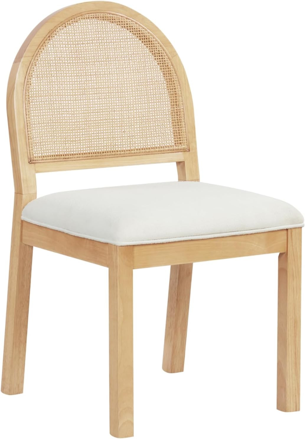 Nathan James Bailey Boucle Dining Chair, Upholstered Side Chair with Natural Woven Rattan Back an... | Amazon (US)
