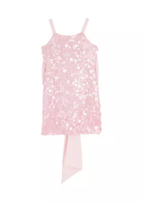Rare Editions Girls 7-16 Pink Sequin A-line Bow Dress | Belk