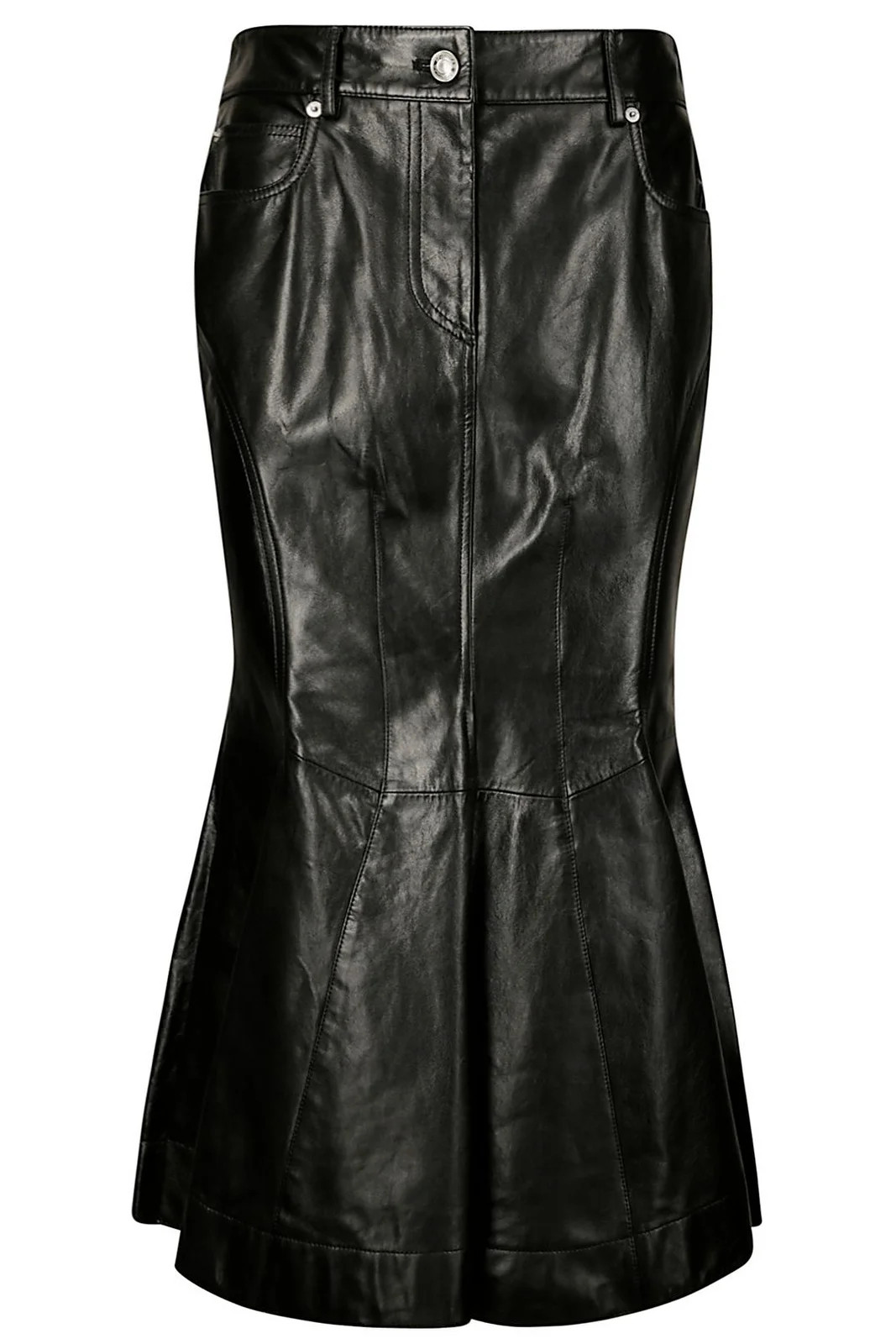 Sportmax Papiro Midi Leather Skirt | Cettire Global