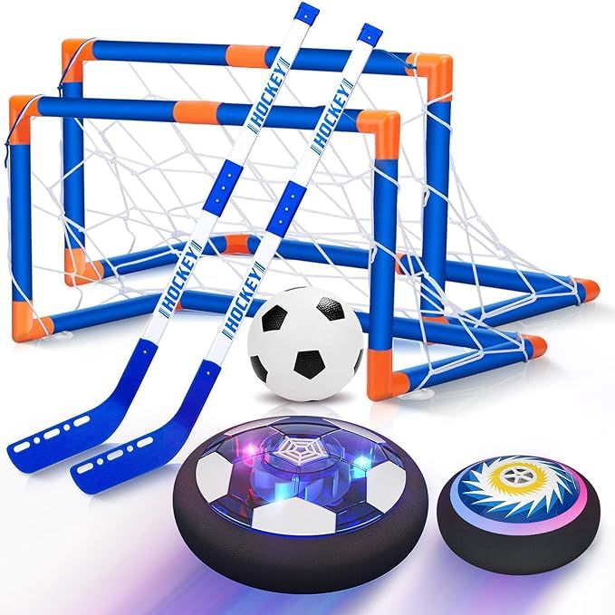 Hover Soccer Ball Set, 2-in-1 Soccer Hockey Set for Kids, Rechargeable Floating Air Soccer Hockey... | Amazon (US)