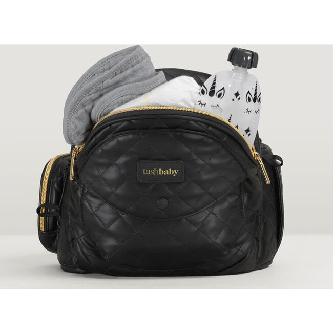 Carriers | Hip Seat Carrier, Vegan Leather Black Tushbaby | Maisonette | Maisonette