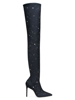 Stuart Weitzman Ultrastuart Cosmic 3.9" Crystal Embellished Knee Boots on SALE | Saks OFF 5TH | Saks Fifth Avenue OFF 5TH