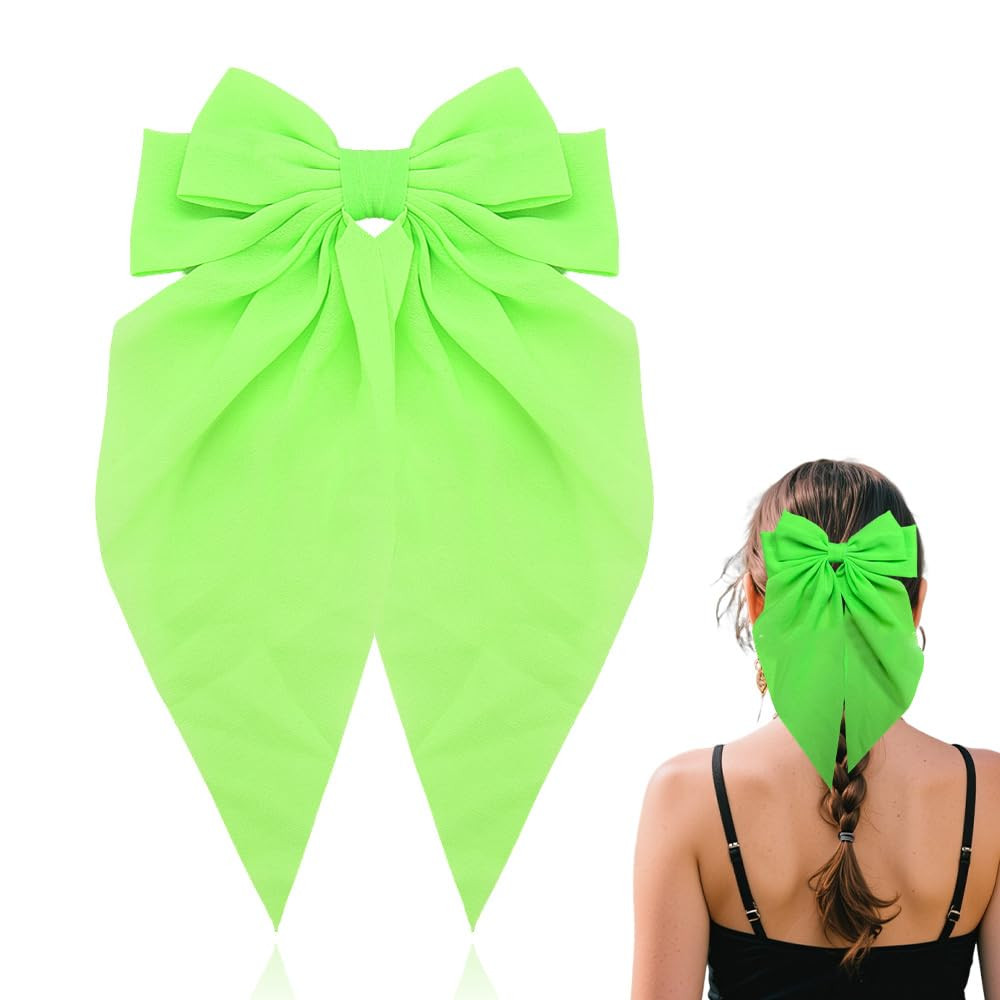 Neon Green Hair Bows 80s Halloween Costume Accessories for Women Vintage Retro Bowknot Hair Clip ... | Amazon (US)