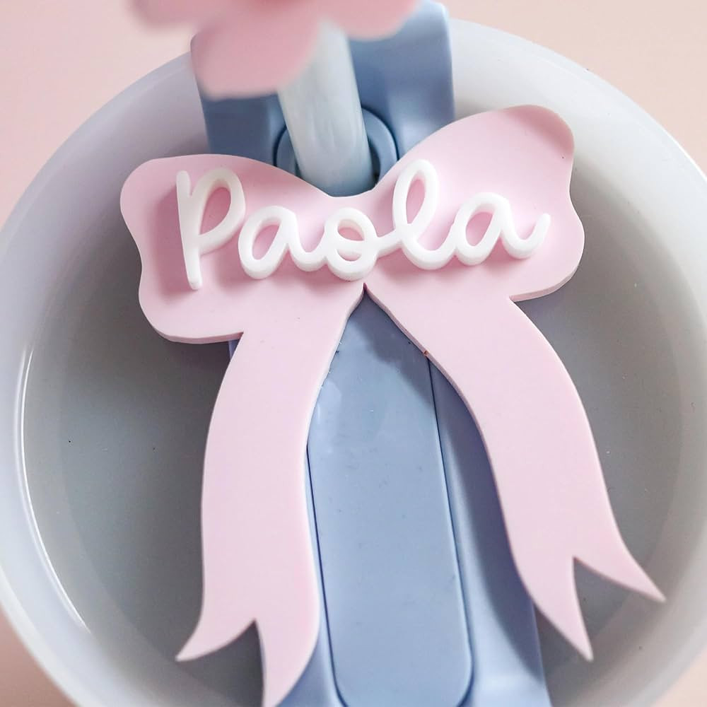 Coquette Bow Personalized Stanl-y Tumbler Name Plates, Colorful Stanl-y Cup Name Plate for Lid, C... | Amazon (US)