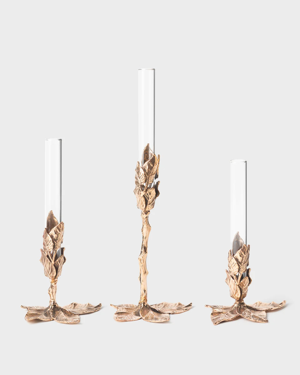 Foglie Bud Vase Bronze Natural by Osanna Visconti (Set of 3) | Cabana Magazine
