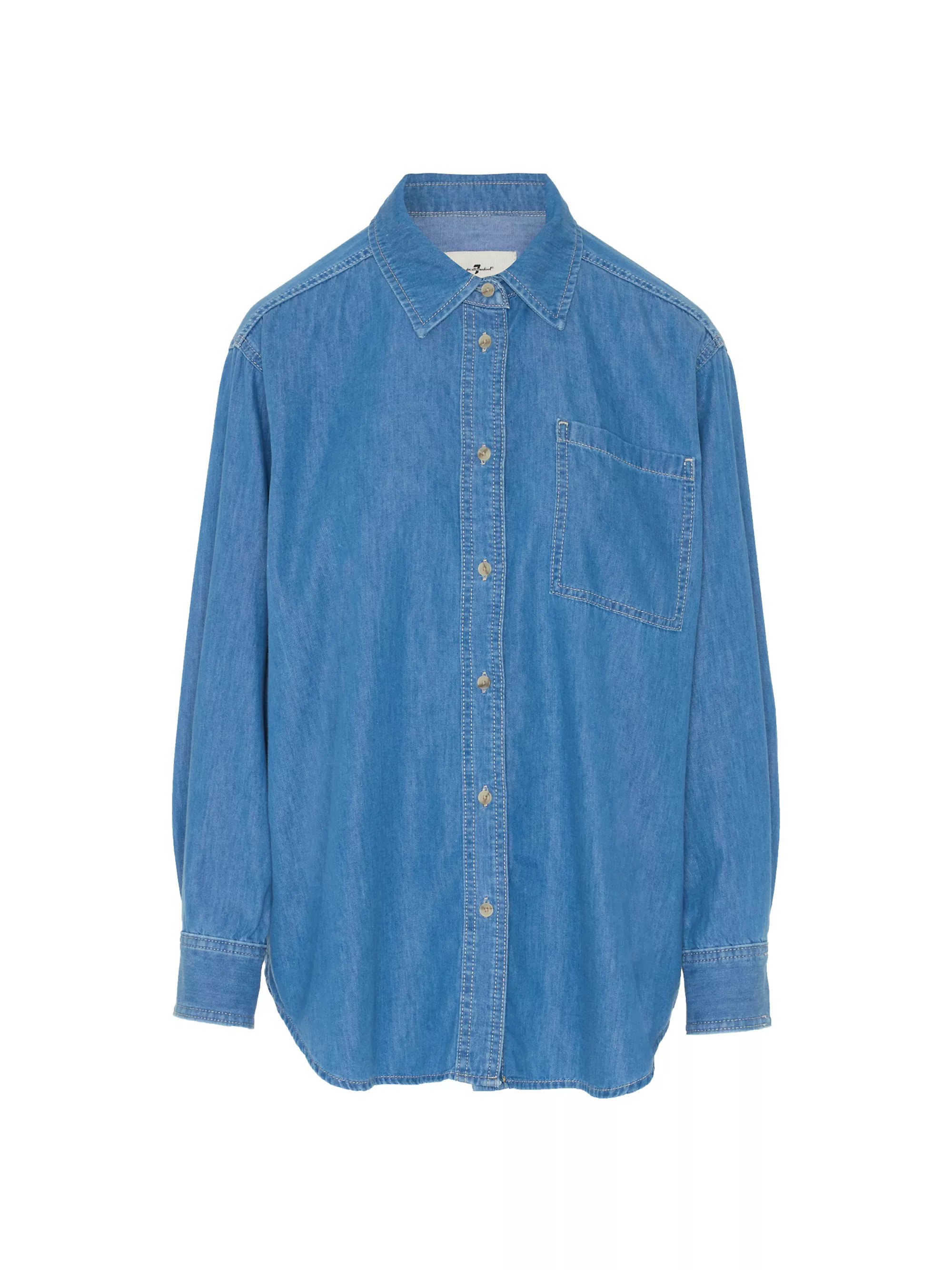 Oversized Denim Button-Front Shirt | Saks Fifth Avenue