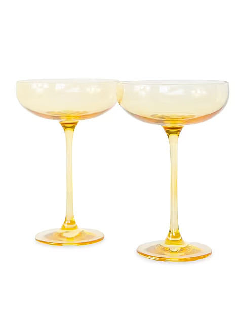 Estelle Colored Glass Champagne Coupe 2-Piece Stem Glass Set | Saks Fifth Avenue