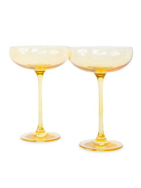 Estelle Colored Glass Champagne Coupe 2-Piece Stem Glass Set | Saks Fifth Avenue