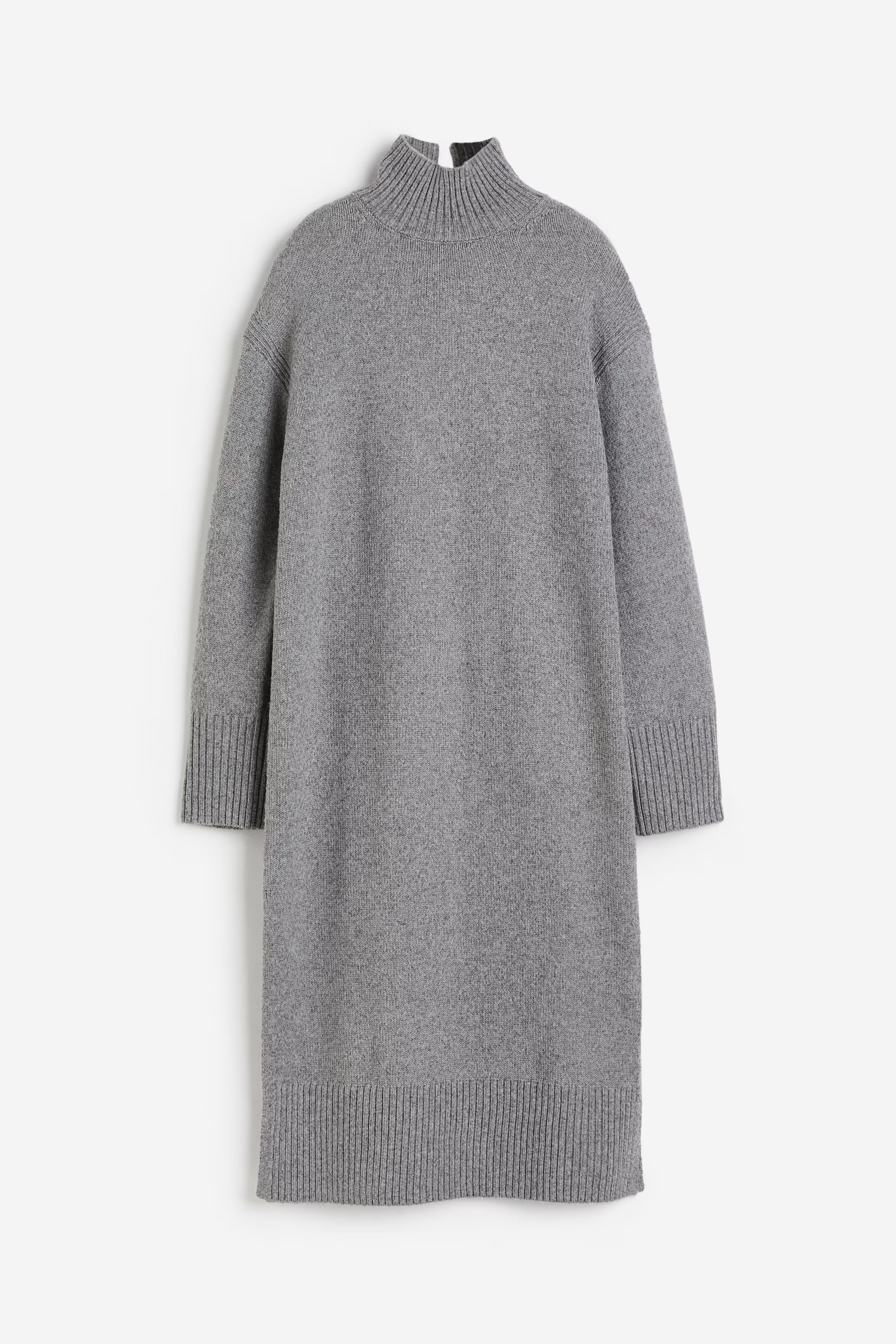 Strickkleid mit Turtleneck - Graumeliert - Ladies | H&M DE | H&M (DE, AT, CH, NL, FI)