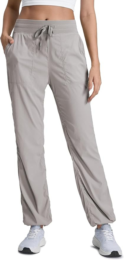 CRZ YOGA Lightweight Straight Leg Workout Pants for Women 28"/30"/32" - Ruched Casual Work Athlet... | Amazon (US)