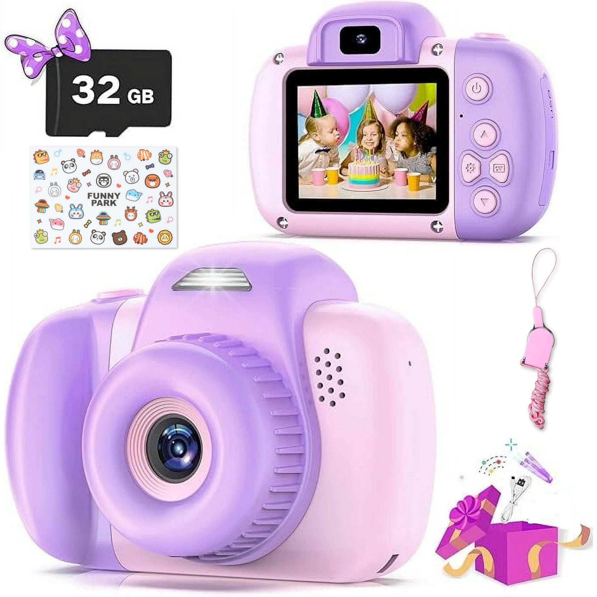 LeaderPro Kids Camera, 1080P Toddler Children Digital Video Cameras for Girls Boys, Pink Purple -... | Walmart (US)