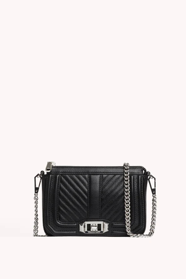 Black Chevron Quilted Love Mini Shoulder Bag | Rebecca Minkoff | Rebecca Minkoff US