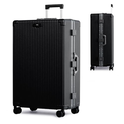 Nobl Travel Zipperless Check In Suitcase - Aluminum Frame, Check In luggage 28x17x11 Airline Approved by Noble Travel - Unbreakable Polycarbonate Shell - Dual TSA Locks, 360° Spinner Wheels - Black | Amazon (US)
