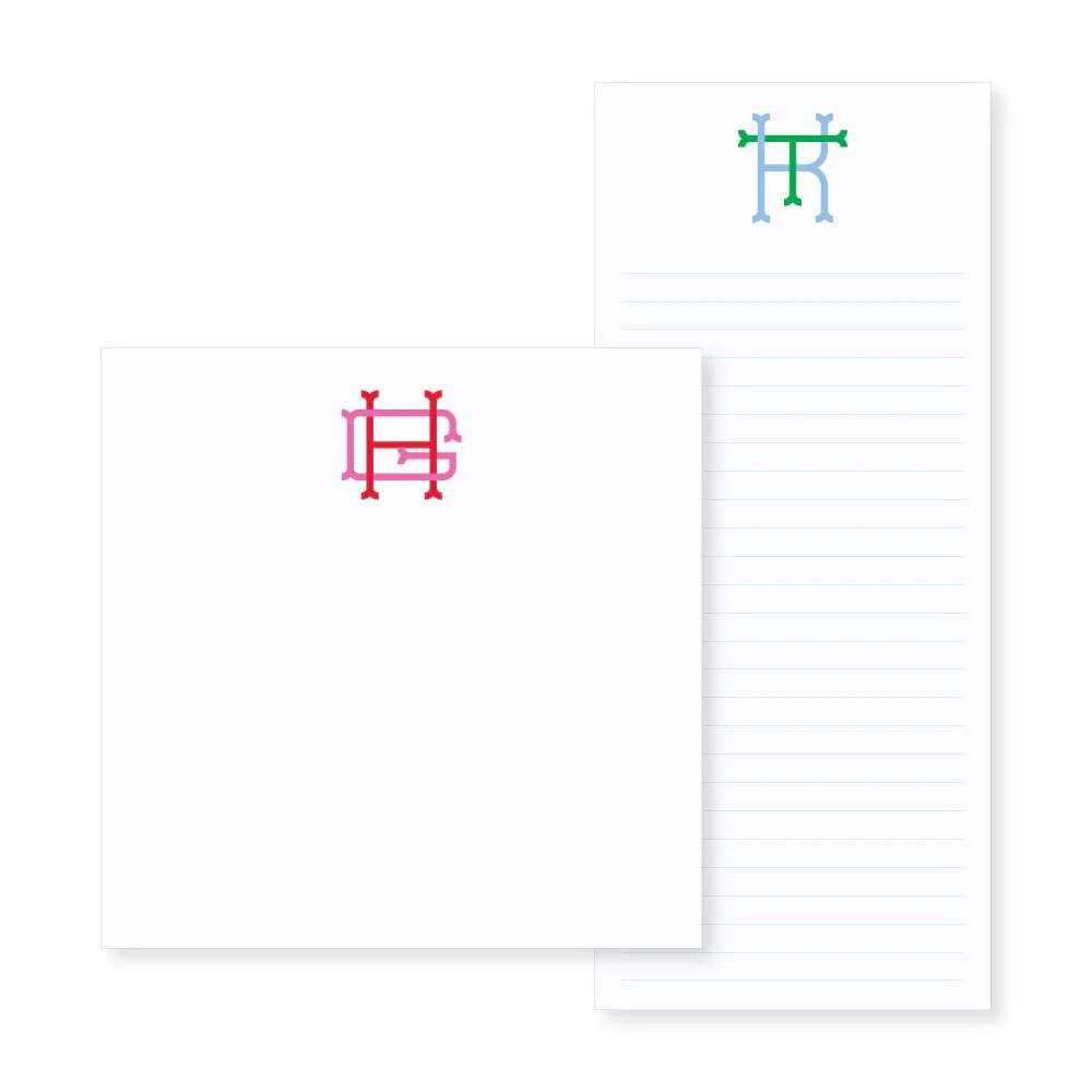Two-letter Intertwined Monogram Notepad // 2 sizes | Spice Paper Designs