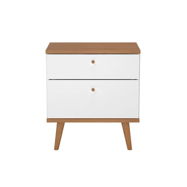 Carson Carrington Hitra Mid-century 2-drawer Nightstand - Brown/White | Bed Bath & Beyond