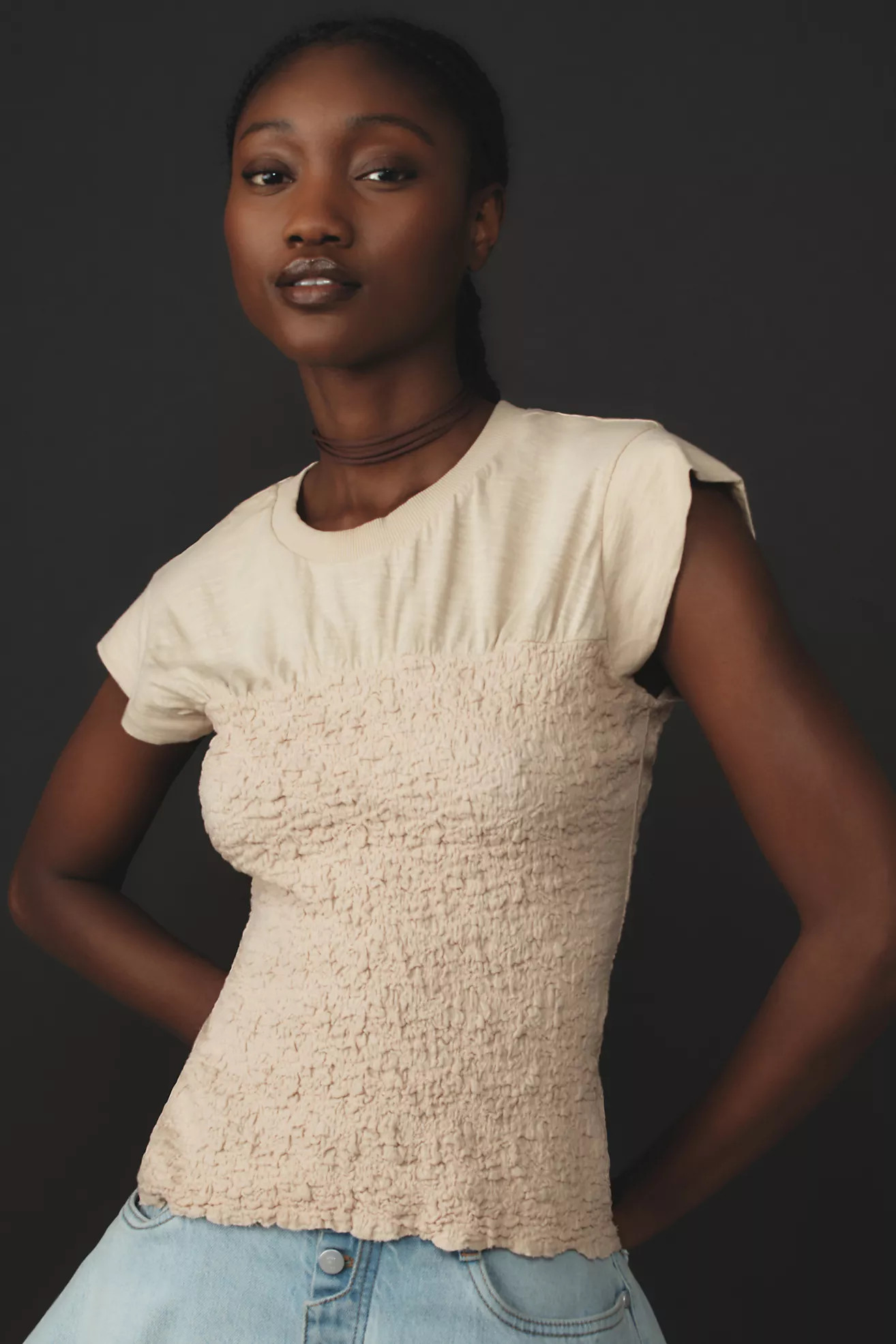 Maeve Smocked Muscle Top | Anthropologie (US)