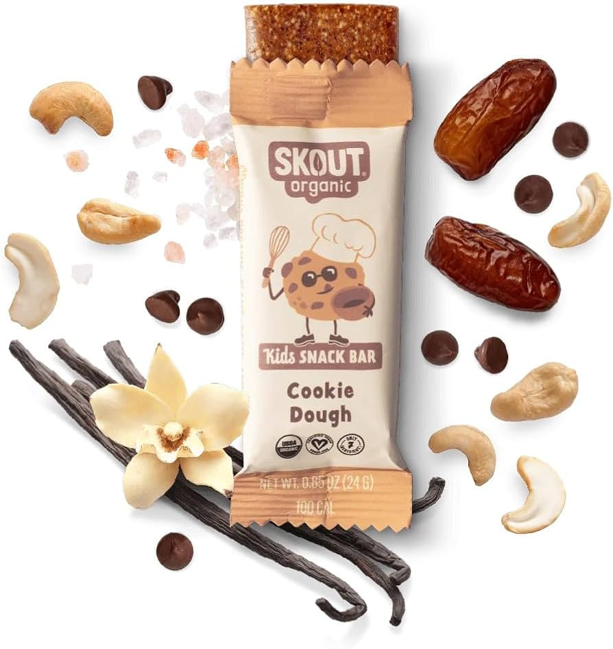 Skout Organic Cookie Dough Kids Snack Bars (18 Pack) | Organic Kids Snack Bars | School Snacks & ... | Amazon (US)