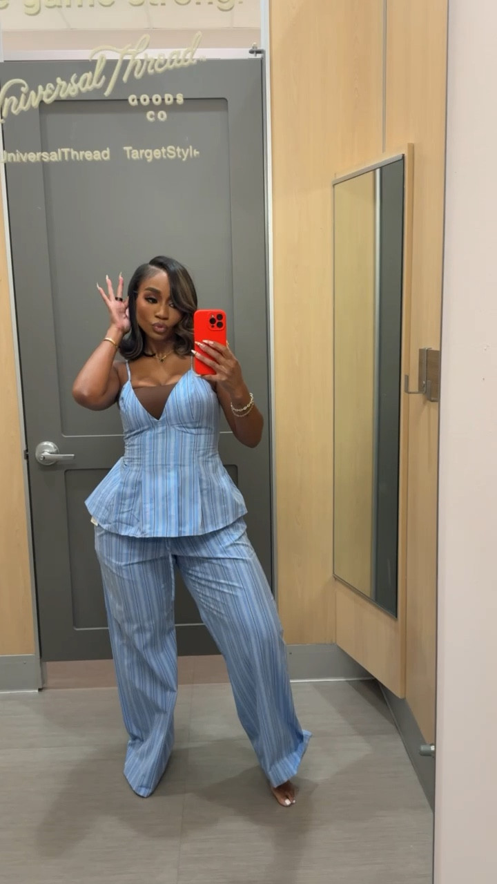 spring outfits 2026! Pinstripe poplin cami top and pants! Perfect for any occasion!

#LTKootd #LTKMidsize