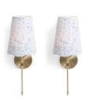 2pk 20in Rechargeable Floral Shade Metal Wall Sconce | TJ Maxx