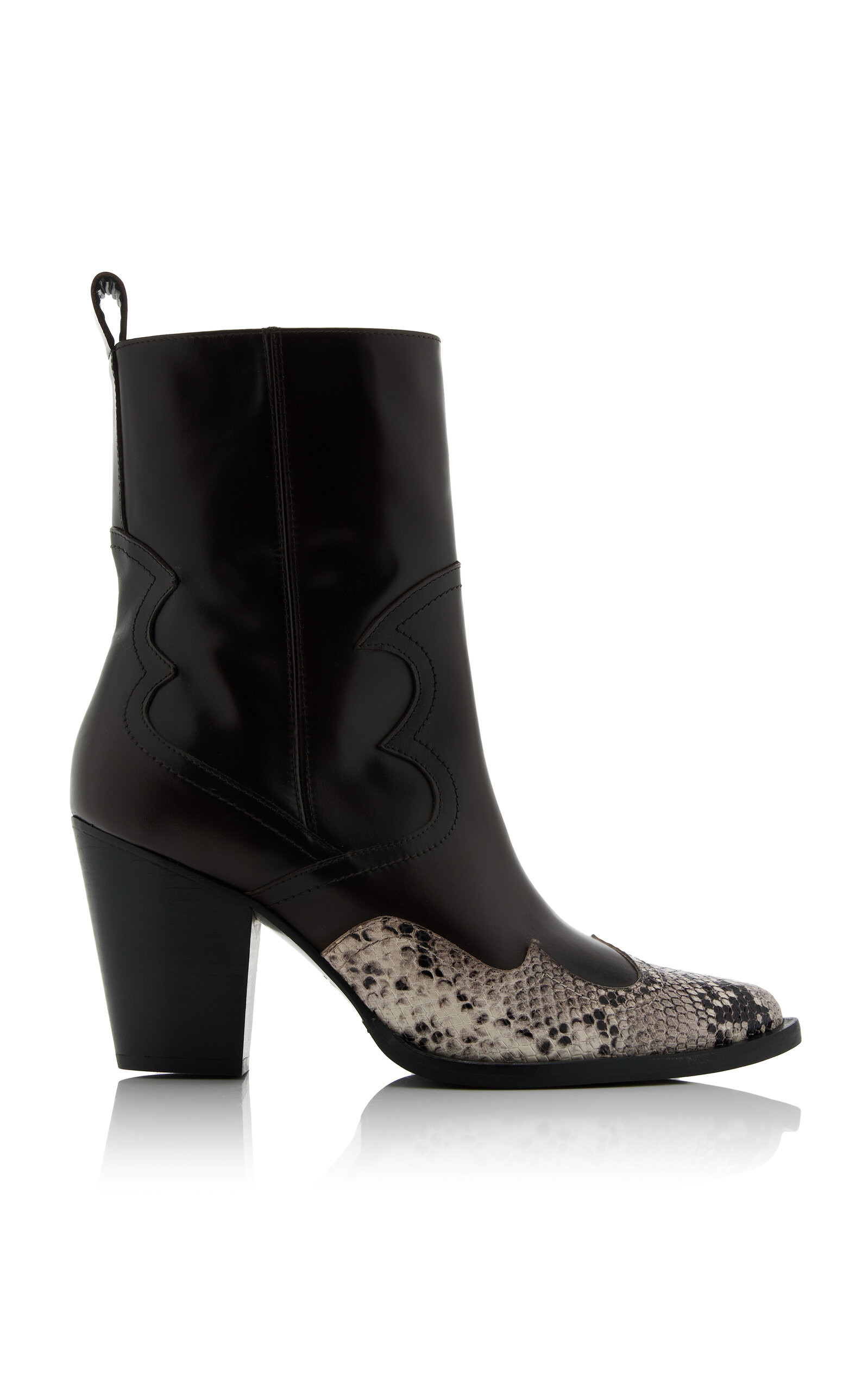 Beth Python-Effect Leather Ankle Boots | Moda Operandi (Global)