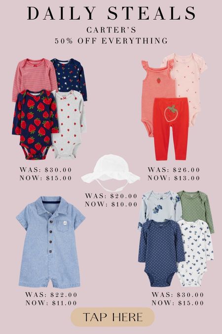 50% off everything at Carters for you babies right now!! Great chance to get that spring wardrobe ready!! 

#LTKfamily #LTKbaby #LTKkids