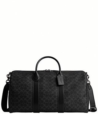 COACH Signature Canvas Compass Bag - Black Signature | Dillard's