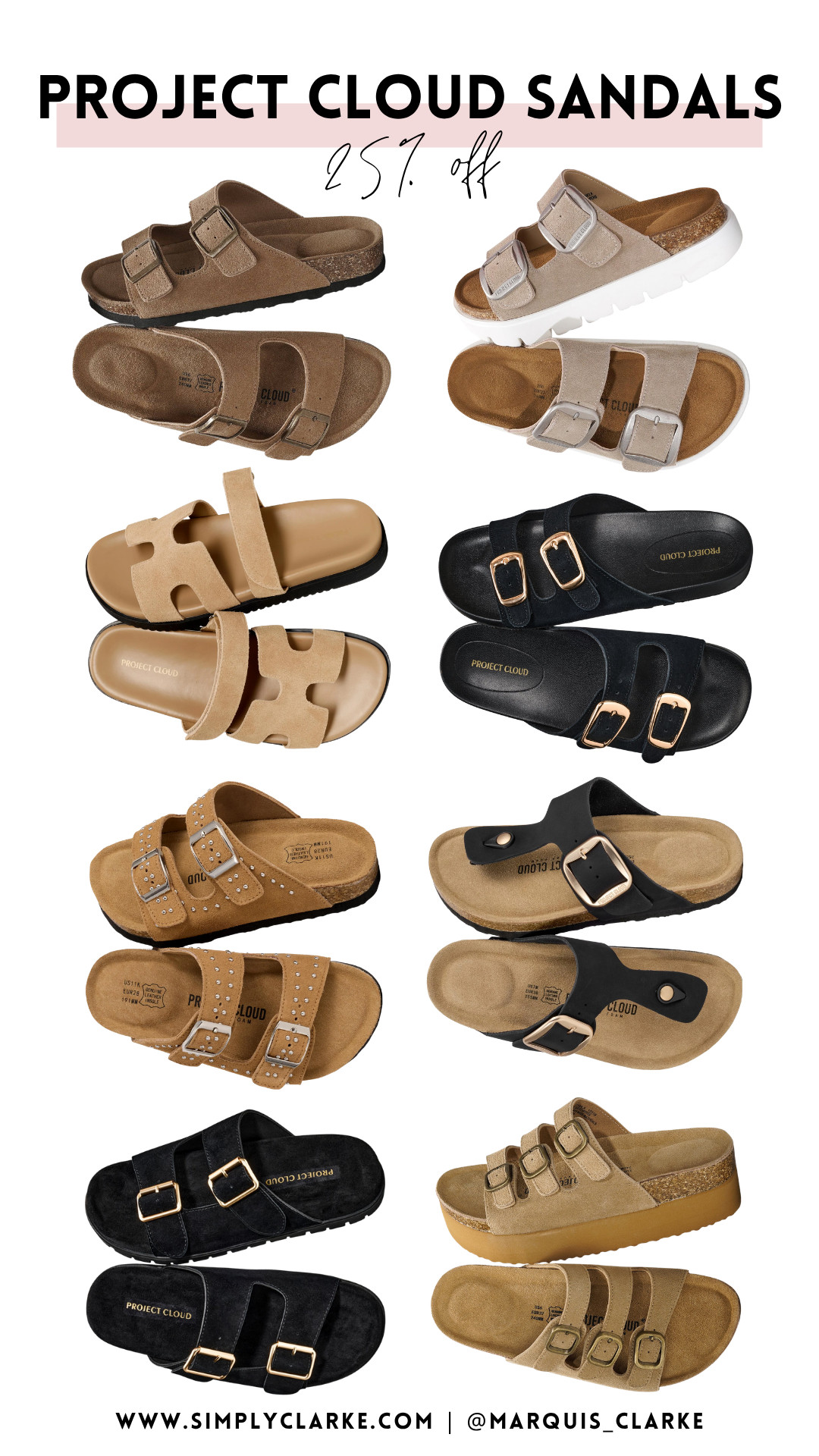 Project Cloud sandals are 25% off 👏 The perfect time to grab a pair (or two!)—so many cute neutral styles that are easy to wear now and transition into fall. @projectcloudshoes 

Project Cloud sandals - Project Cloud sale - sandals on sale - comfortable sandals - neutral sandals - women’s sandals - fall transition shoes - everyday sandals 

 