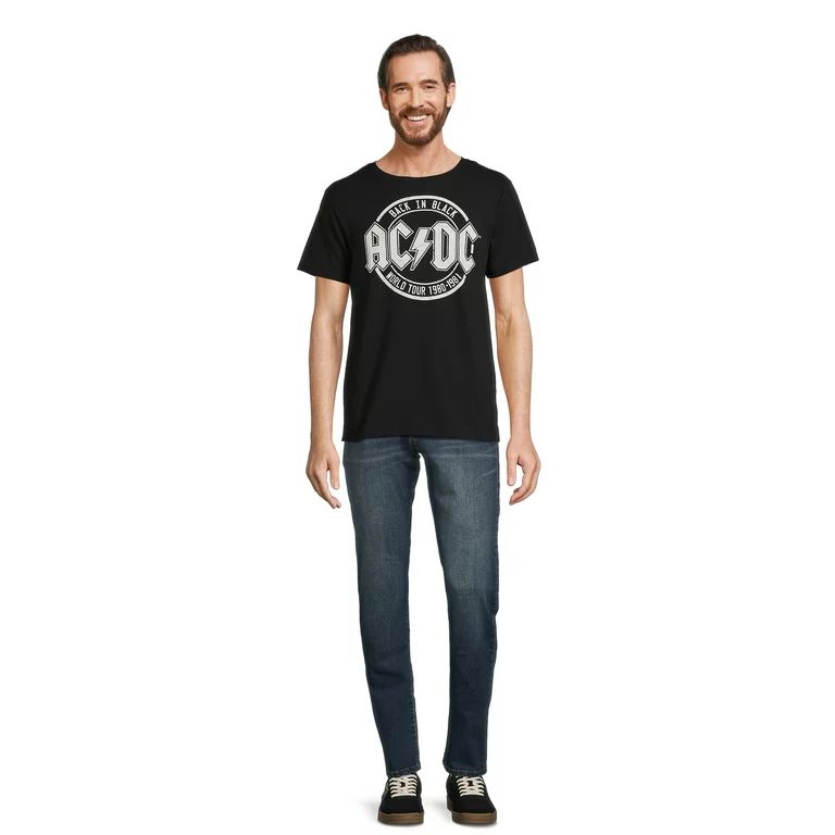 AC/DC Back In Black World Tour Men's & Big Men's Graphic Tee Shirt, Sizes S-3XL - Walmart.com | Walmart (US)