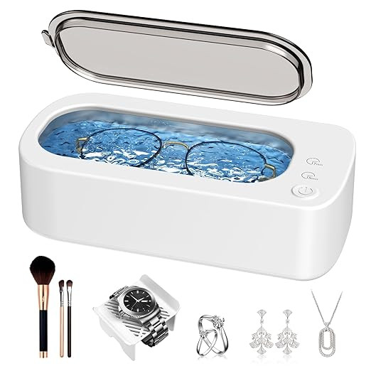 Ultrasonic Jewelry Cleaner Machine: 48KHz Ultra Sonic Cleaner for Jewelry,Eyeglass,Rings,Watch Ba... | Amazon (US)