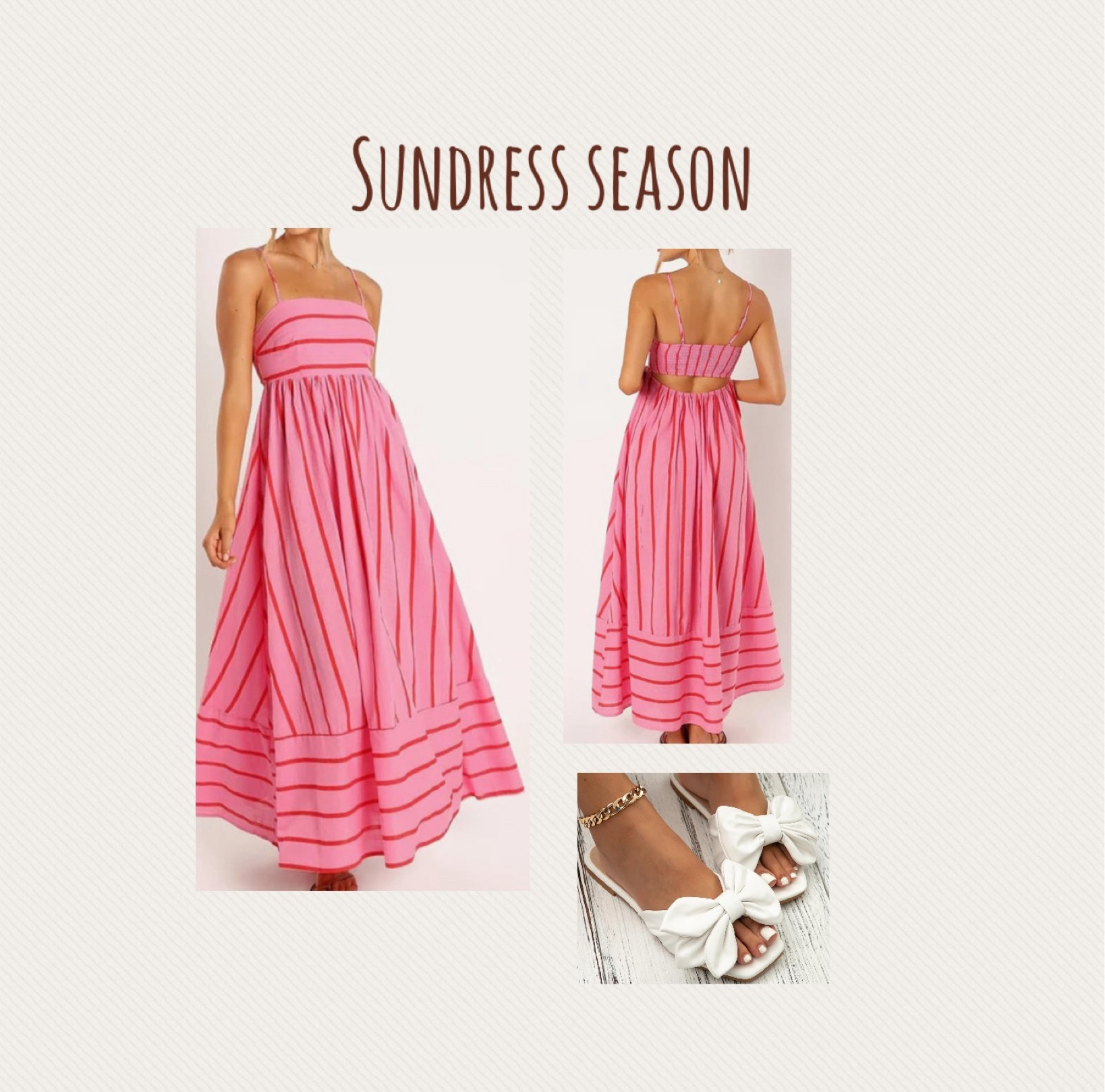 Sundress, sandals, summer outfit, bridal shower, baby shower, wedding guest, brunch . Pink dress 

#LTKFindsUnder50 #LTKShoeCrush