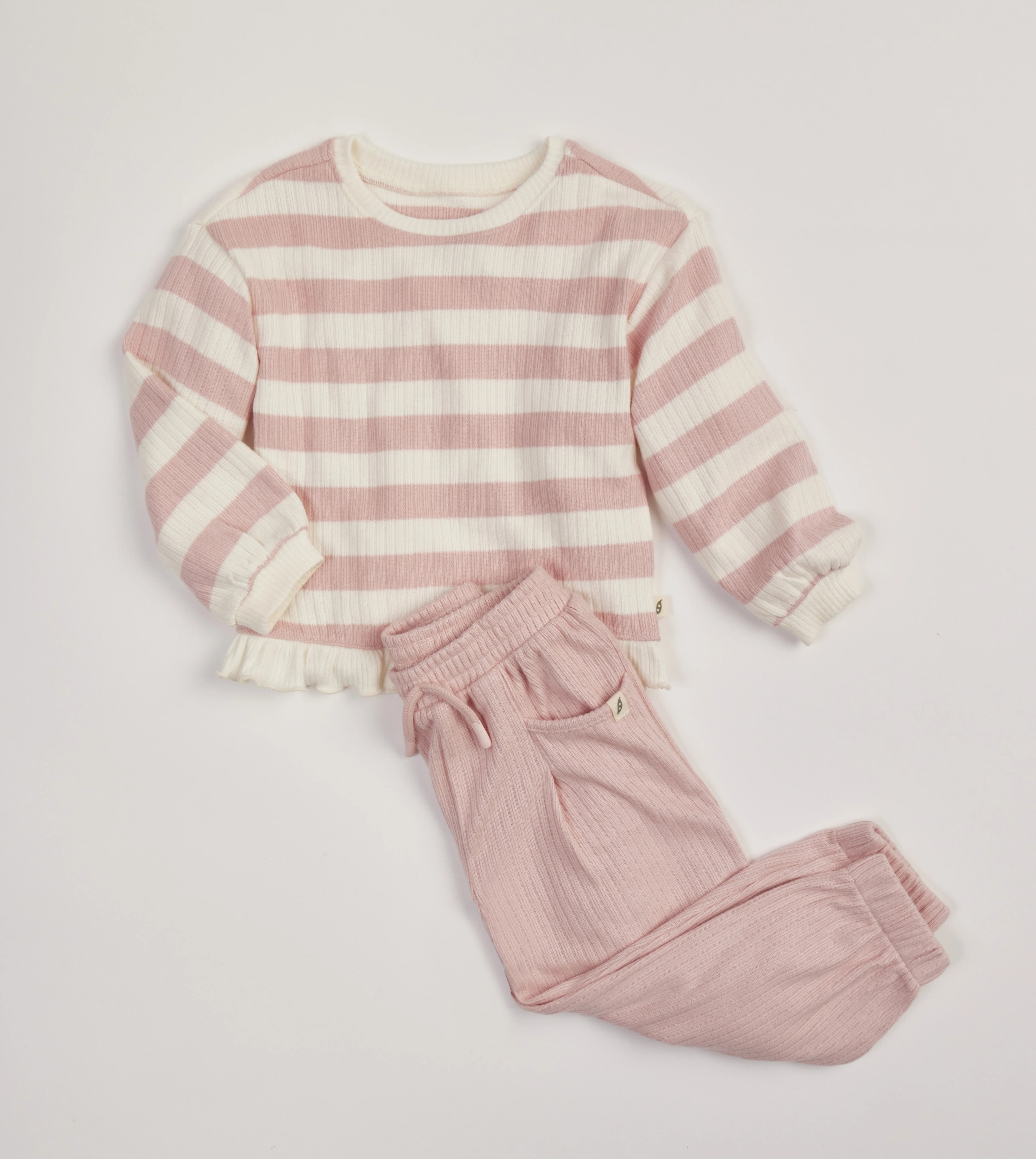 easy-peasy Toddler Girl Hacci Sweatshirt and Joggers Outfit Set, 2-Piece, Sizes 18M-5T | Walmart (US)