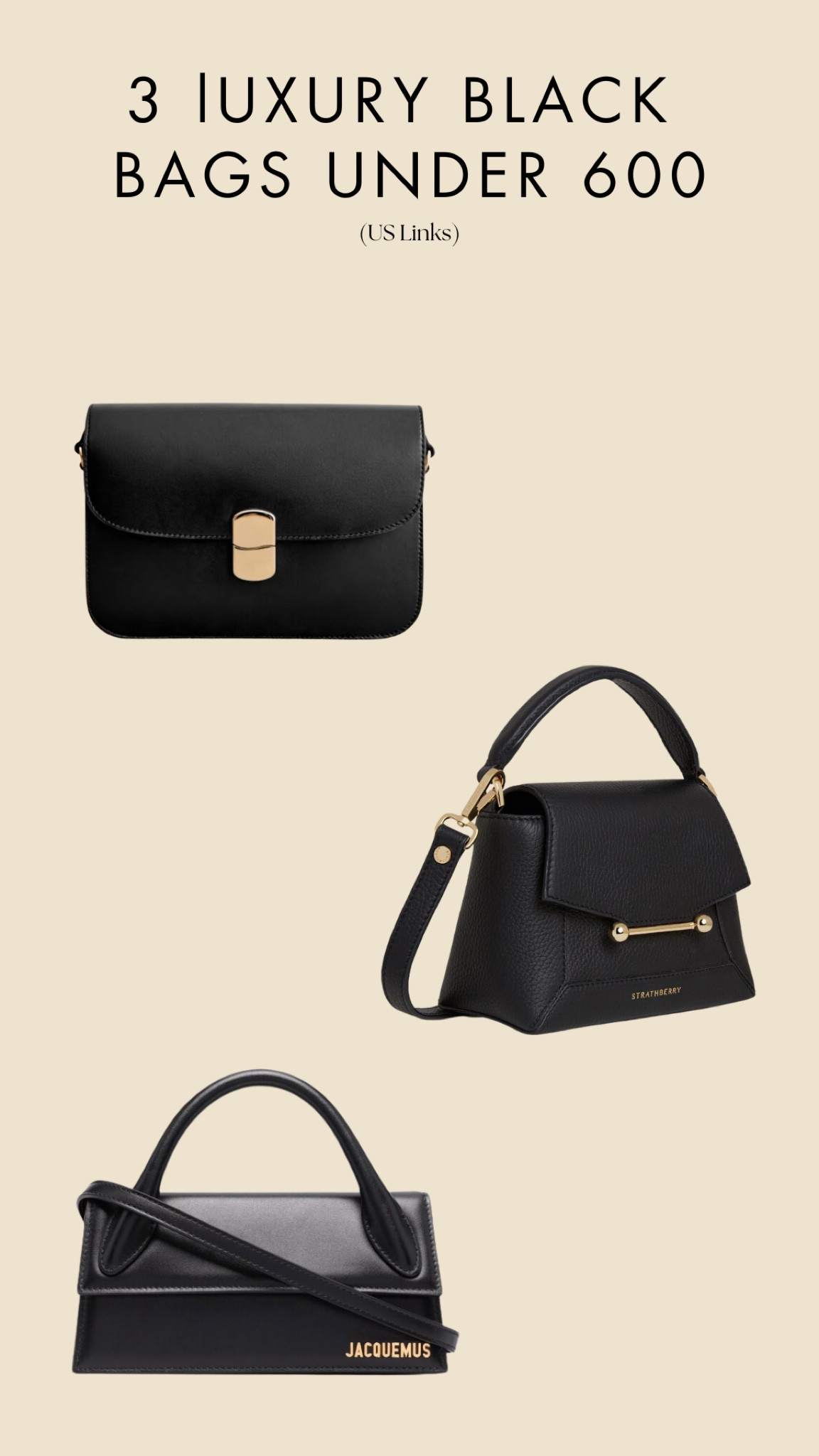 3 Luxury black bags under 600 🖤 (US Links) #blackbag #luxurybags #classicbag

#LTKitbag