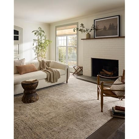 Loloi Amber Lewis x Georgie Ocean/Sand 8'-4" x 11'-6" Area Rug Grip 8'-0" x 11'-0" Rug Pad Bundle | Amazon (US)