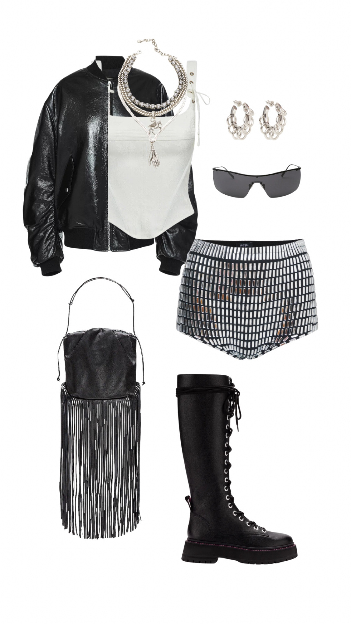 Love this festival/ rave outfit! These micro mini shorts are selling out really quickly! This white corset top is Lioness but I wasn’t able to link it! Linked similar options for you! Sunglasses are trending and perfect for festival season! 

#LTKSeasonal #LTKParties #LTKStyleTip