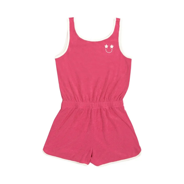 Wonder Nation Girls Sleeveless Sleep Lounge Romper, Size 4-18 and Plus | Walmart (US)
