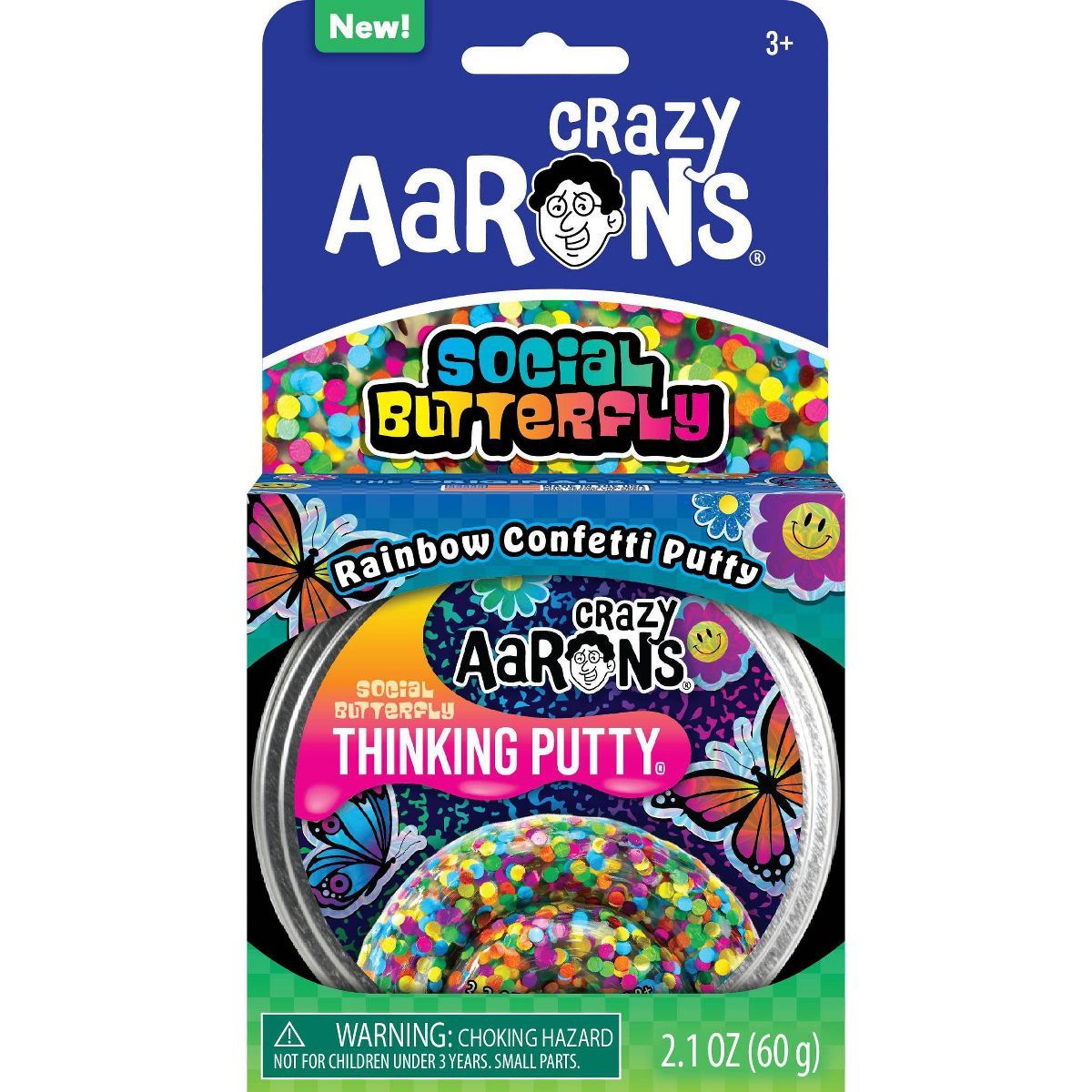 Crazy Aaron's Social Butterfly 3.5" Thinking Putty Tin | Target
