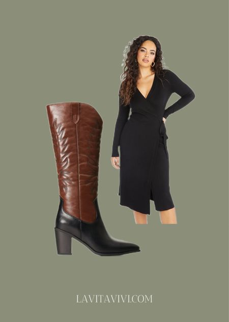ShoeDazzle sweater wrap dress, ShoeDazzle delilah western boot

#LTKstyletip #LTKSeasonal #LTKshoecrush