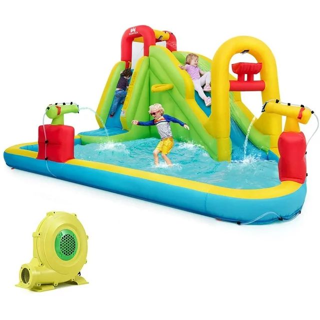 Costway Inflatable Water Slide Kids Splash Pool Bounce House with 480w Blower | Walmart (US)
