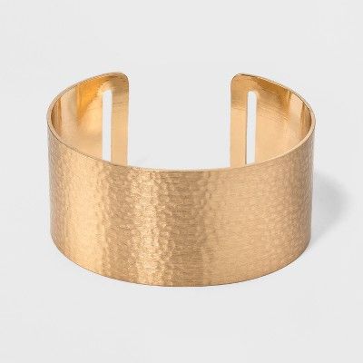 Open Cuff Hammered Metal Bracelet - Universal Thread™ | Target