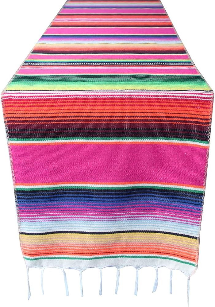 14x108 inch Mexican Serape Table Runner for Mexican Theme Party, Cinco de Mayo Fiesta Party, Day ... | Amazon (US)