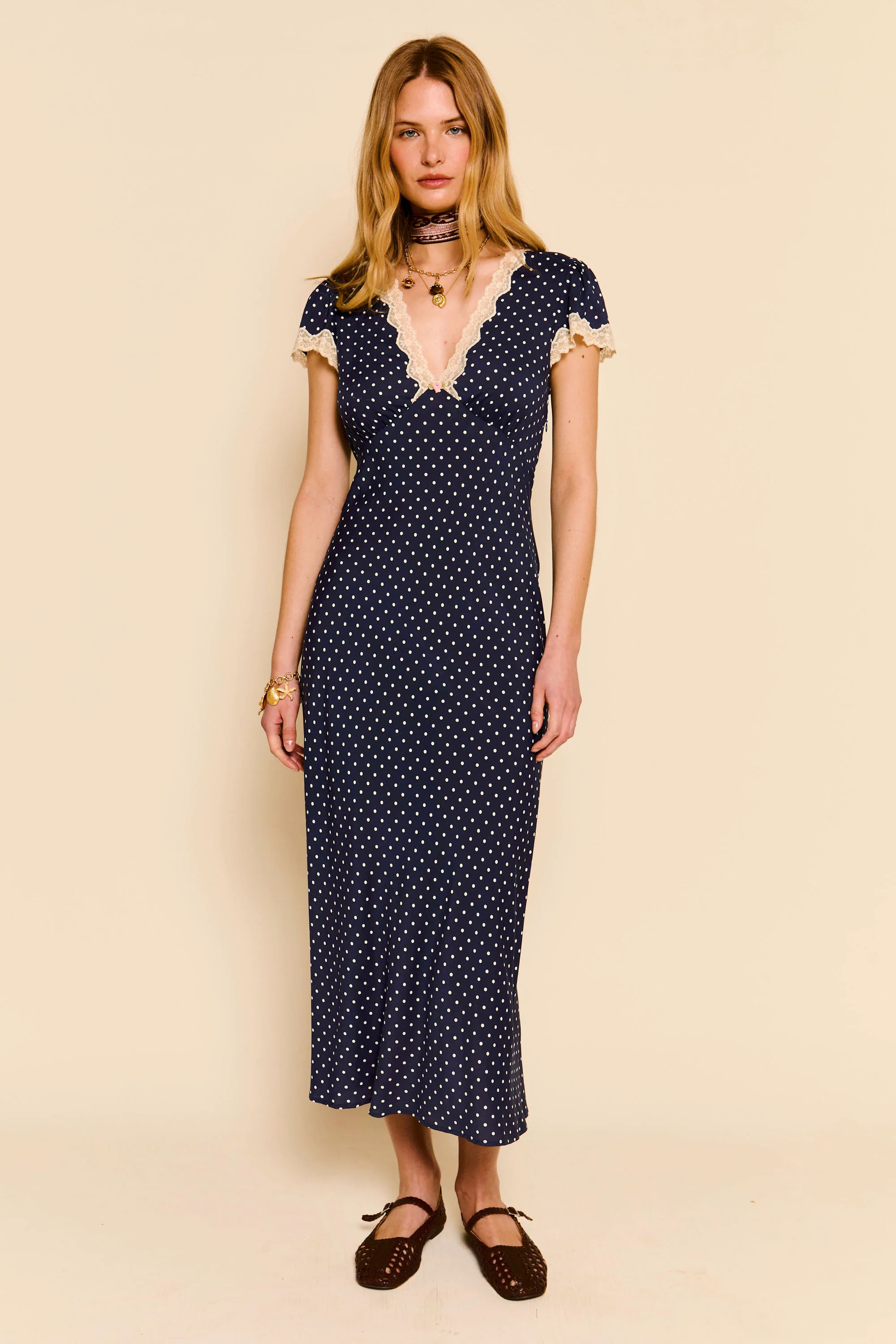 Clarice - Navy Polka Dot | Rixo